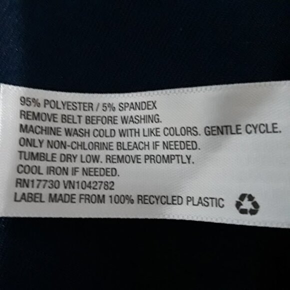 Prologue Navy Blue Women's Belted Front-Buttoned Closure Dress Size Large NWT - Picture 5 of 5